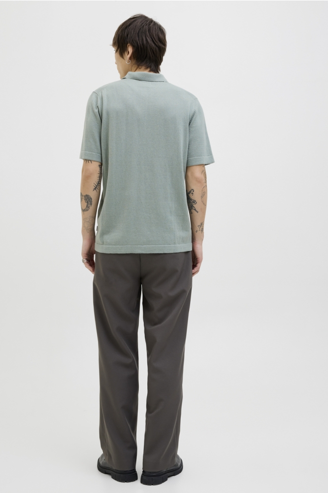JJEEMIL KNIT RELAXED POLO SS SN 12268216 ICEBERG GREEN